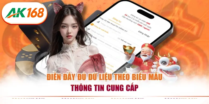 Điền đầy đủ dữ liệu theo biểu mẫu thông tin cung cấp